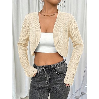 Rimini Open-Front Knit Shrug in Cream | Life Amalfi
