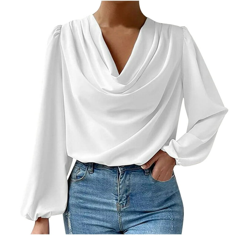 Taormina Draped V-Neck Blouse in White | Life Amalfi