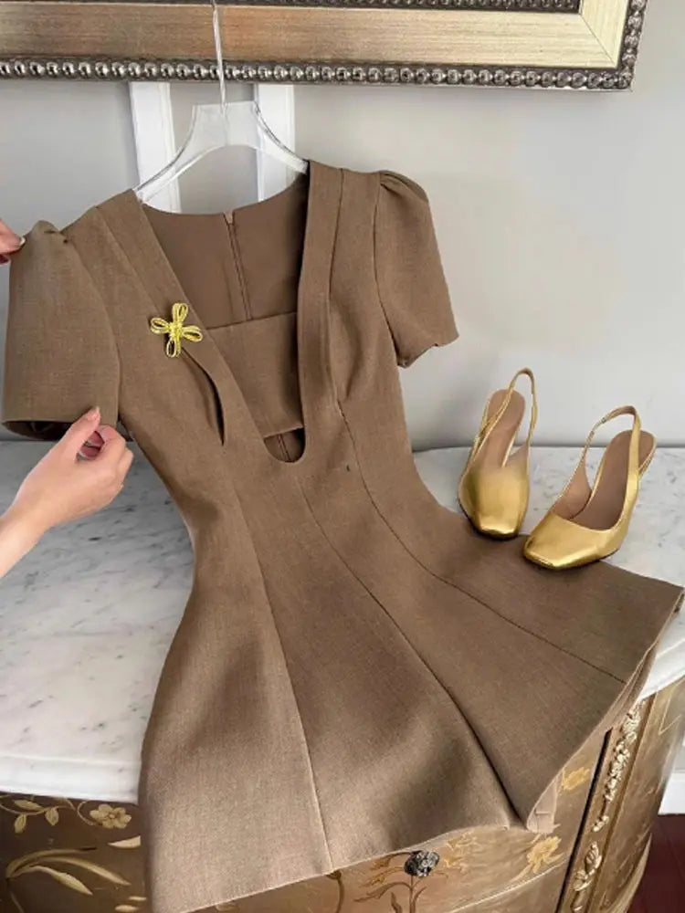 Brown Ruched Dress Life Amalfi® – Defined Shape & Easy Movement