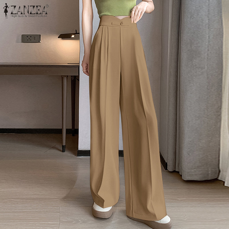 Pisa Pleated Wide-Leg Trousers in Camel | Life Amalfi