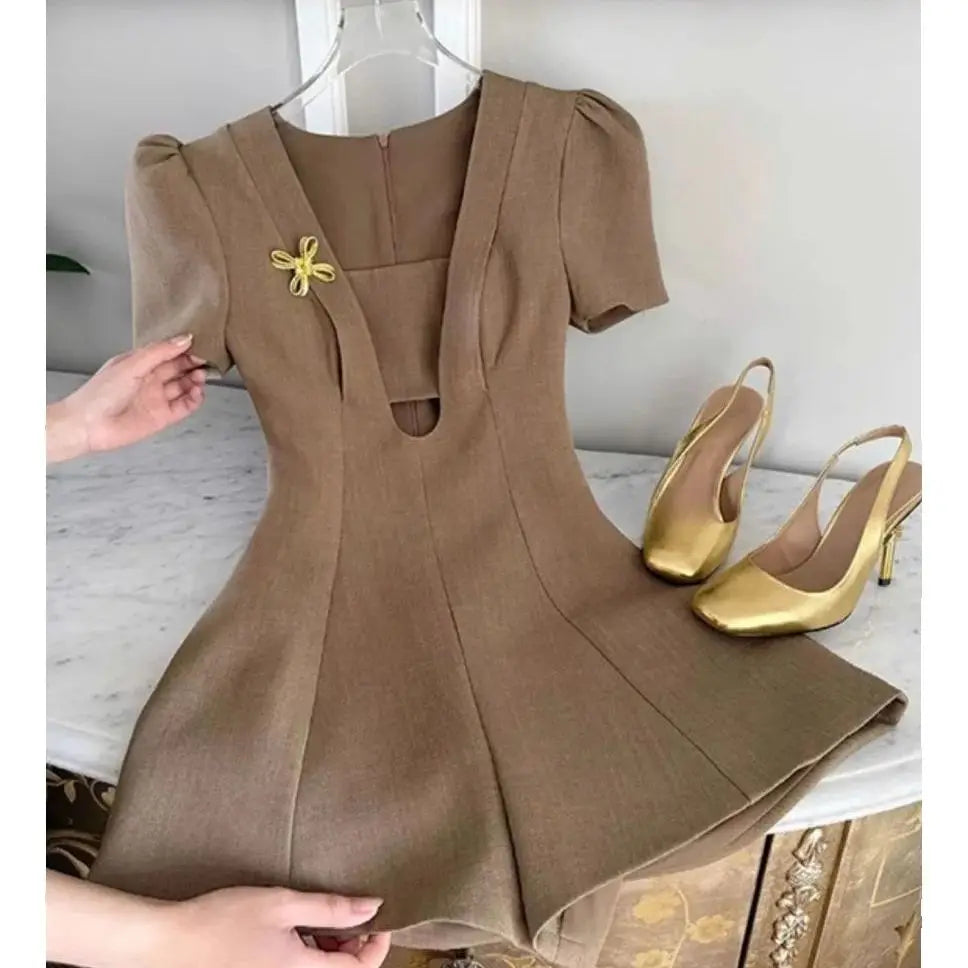 Brown Ruched Dress Life Amalfi® – Defined Shape & Easy Movement