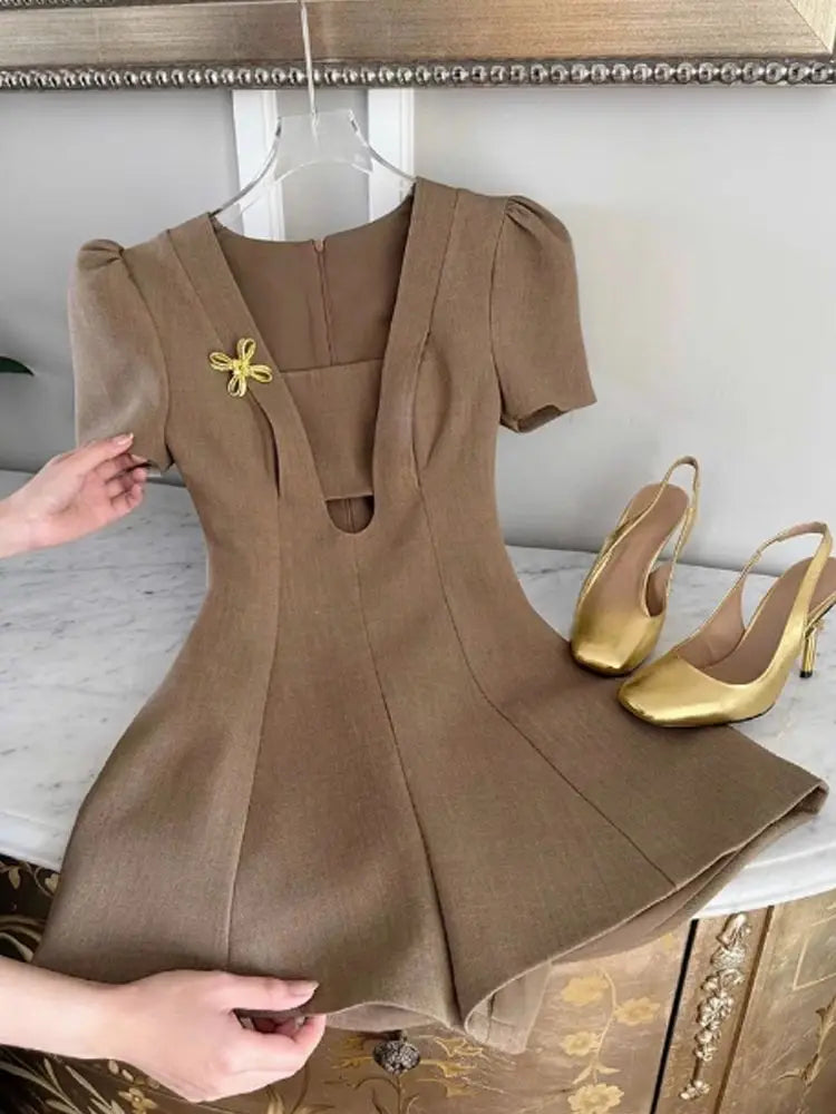 Brown Ruched Dress Life Amalfi® – Defined Shape & Easy Movement