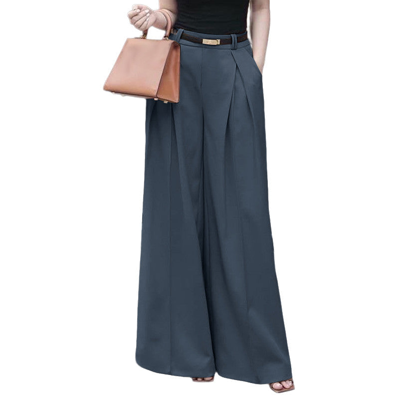 Bari Pleated Wide-Leg Trousers in Dark Navy | Life Amalfi